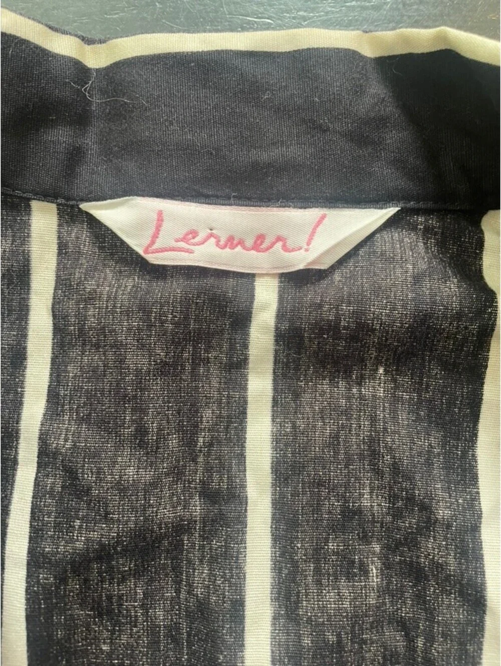 Vintage Lerner Black White Striped Lightweight Blazer